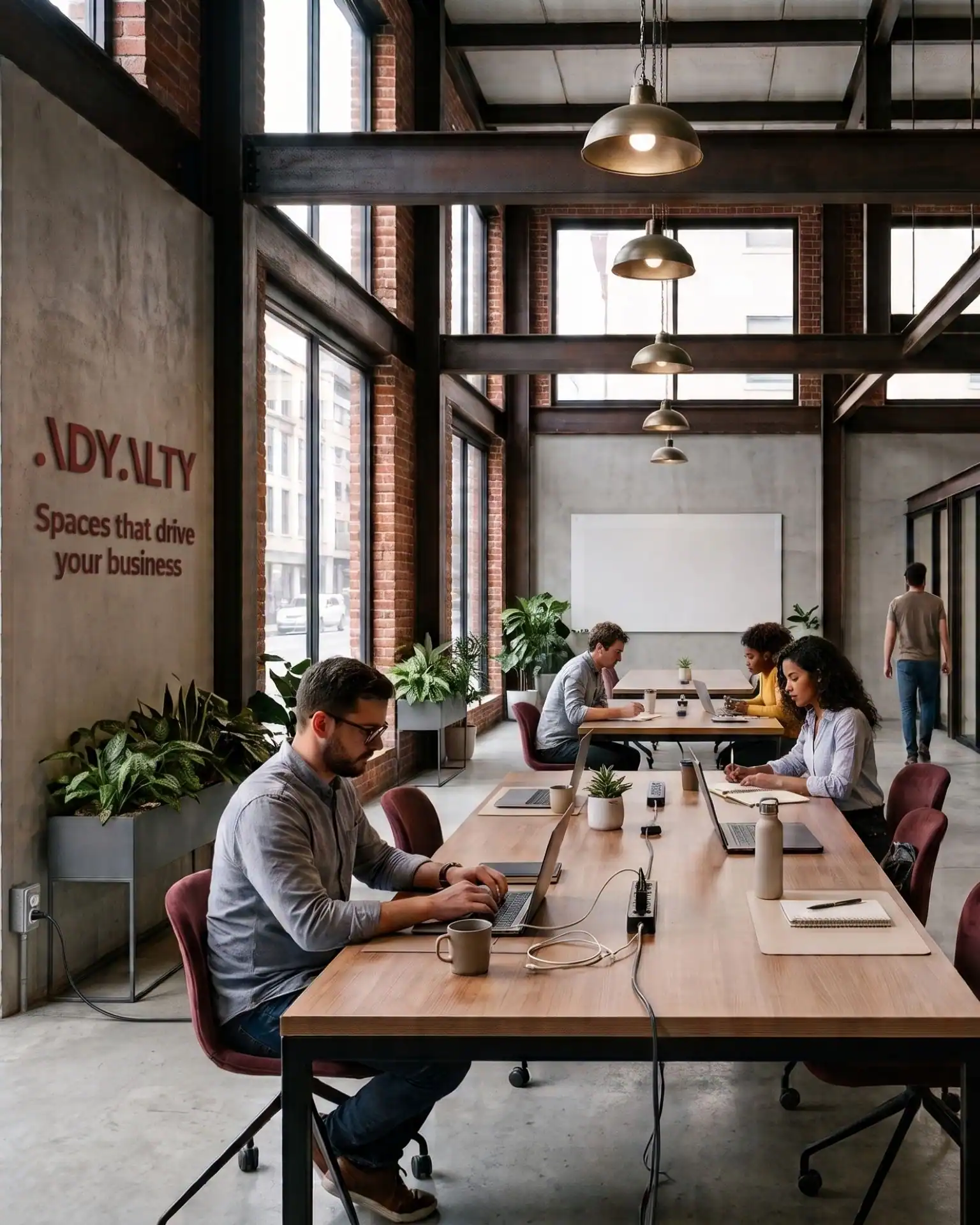 Modern and flexible ADYALTY workspace designed for small business productivity, representing a strategic investment in urban working environments.